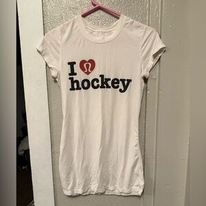 lululemon athletica White 'I Love Hockey' Tee